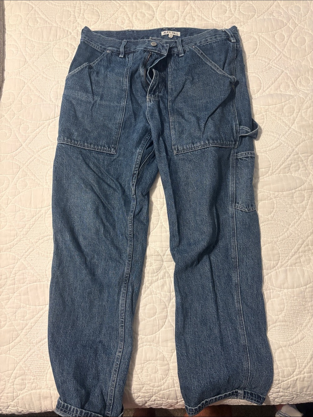 Alex Mill Blue Denim Cargo Pants